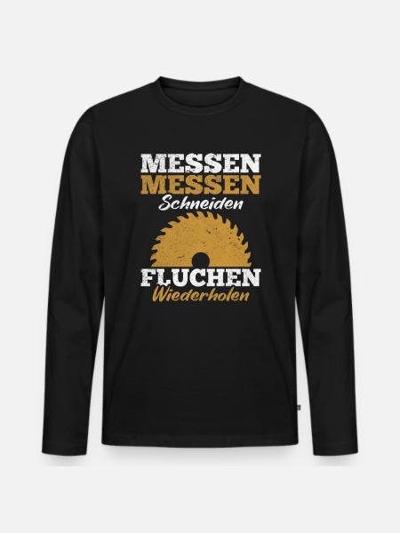 Witziger Spruch Schreiner - Männer Premium Bio Langarmshirt - Schwarz