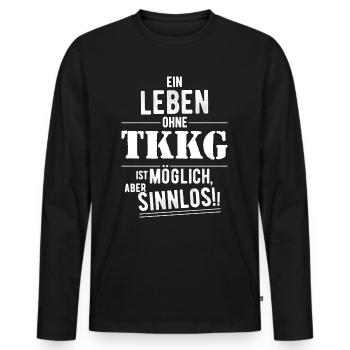 TKKG Ein Leben Ohne TKKG Ist Möglich, Aber Sinnlos - Männer Premium Bio Langarmshirt - Schwarz - Vorne - Nico (187cm)