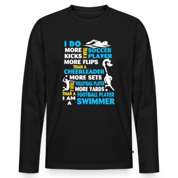 Swimming Shirt - Men's Premium Organic Long Sleeve Shirt - black - Front - Nico (187cm)