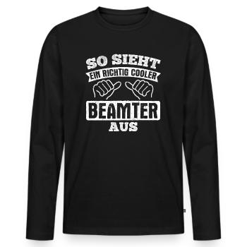 So Sieht Cooler Beamter Aus Beamter - Männer Premium Bio Langarmshirt - Schwarz - Vorne - Nico (187cm)