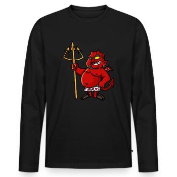 Devil in Underwear - Halloween Costume - - Men's Premium Organic Long Sleeve Shirt - black - Front - Nico (187cm)