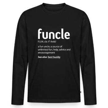 Men Cool funcle Definition Fun uncle - Men's Premium Organic Long Sleeve Shirt - black - Front - Nico (187cm)