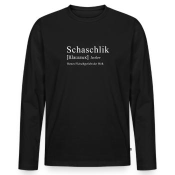 Schaschlik bestes Fleischgericht russland - Männer Premium Bio Langarmshirt - Schwarz - Vorne - Nico (187cm)