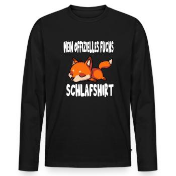 Schlafshirt Pyjama Schlafanzug Fuchs - Männer Premium Bio Langarmshirt - Schwarz - Vorne - Nico (187cm)