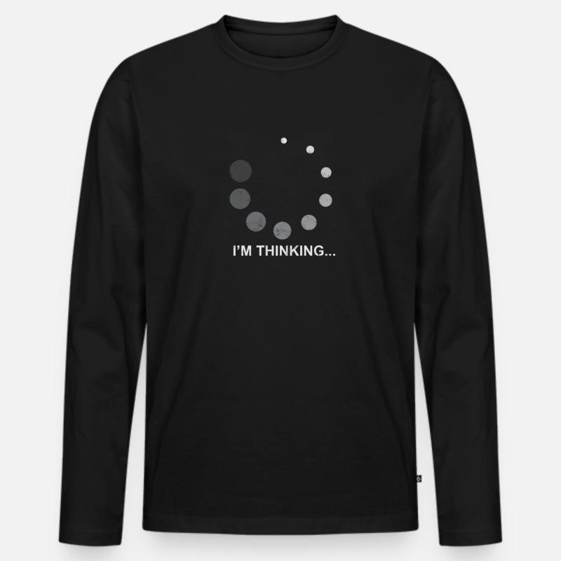 I'm thinking... - Philosophie - Männer Premium Bio Langarmshirt - Schwarz