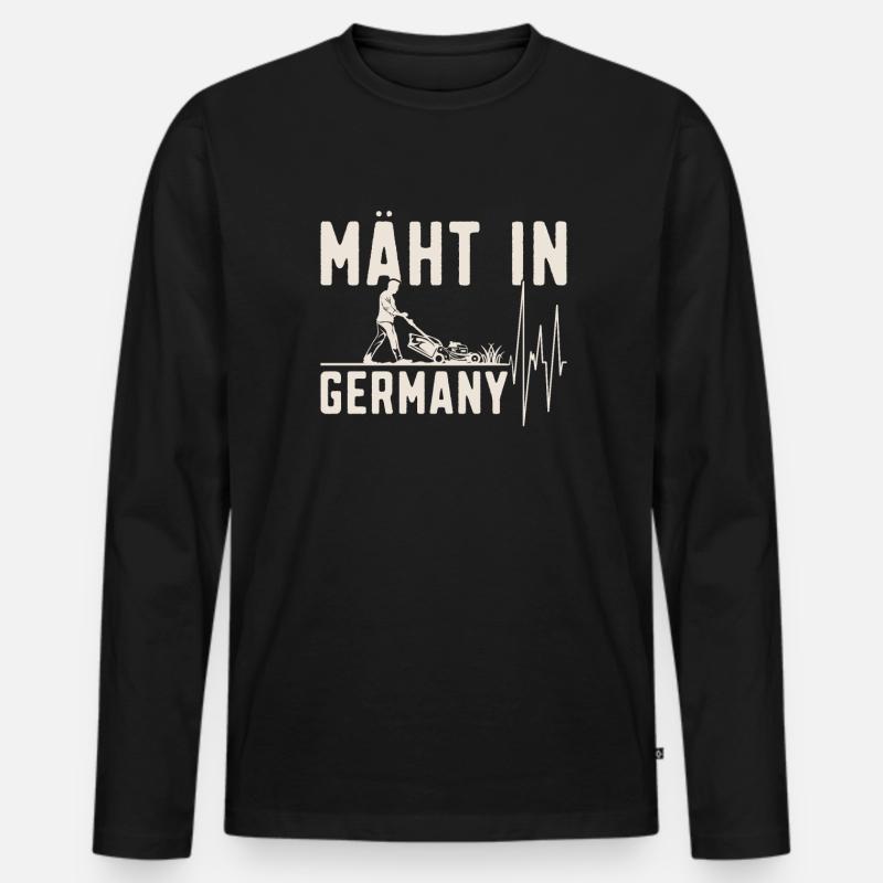 Mäht in Germany - Gartenarbeit - Männer Premium Bio Langarmshirt - Schwarz
