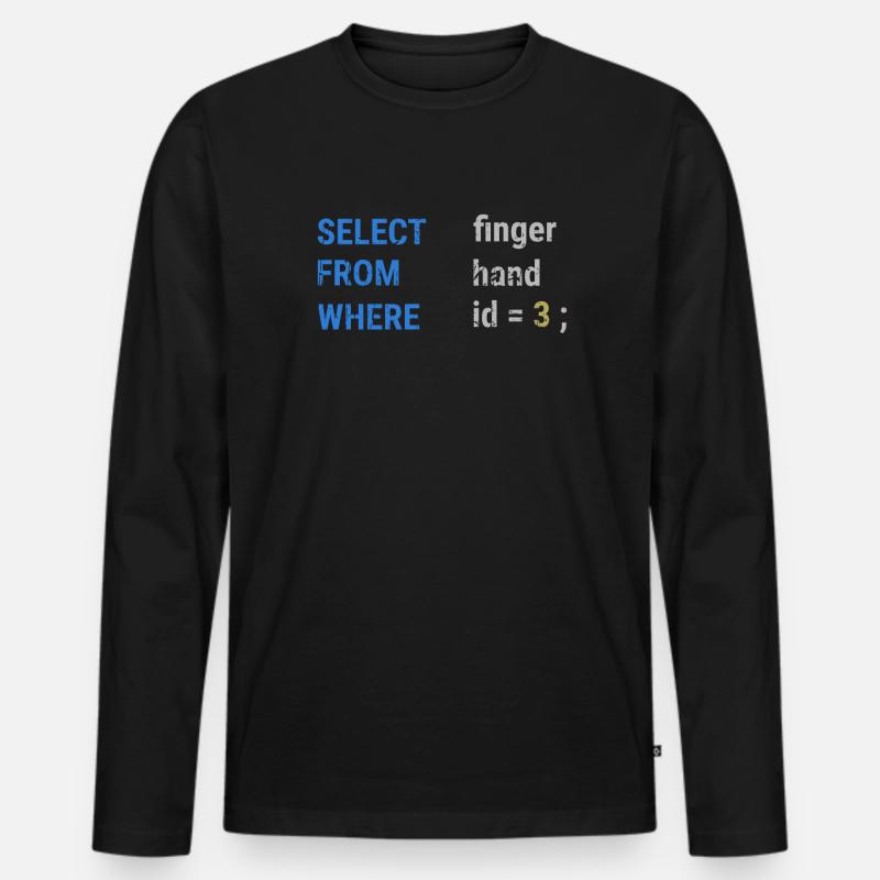 Select finger From hand Where id = 3; - - Männer Premium Bio Langarmshirt - Schwarz