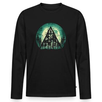 Forest Triangle Trees Nature - Men's Premium Organic Long Sleeve Shirt - black - Front - Nico (187cm)
