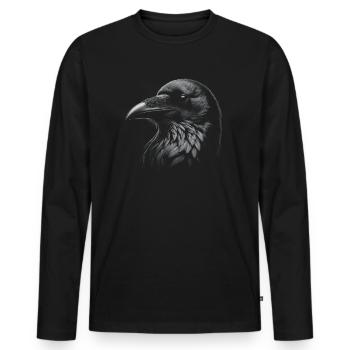 Black Raven Crow - Men's Premium Organic Long Sleeve Shirt - black - Front - Nico (187cm)