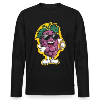 Trauben Bier - Männer Premium Bio Langarmshirt - Schwarz - Vorne - Nico (187cm)