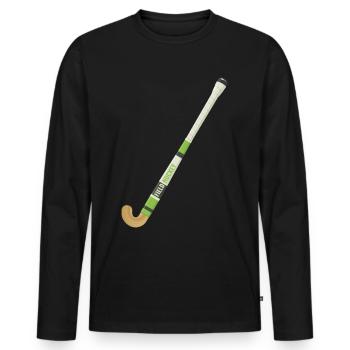 Hockey stick field hockey - Men's Premium Organic Long Sleeve Shirt - black - Front - Nico (187cm)
