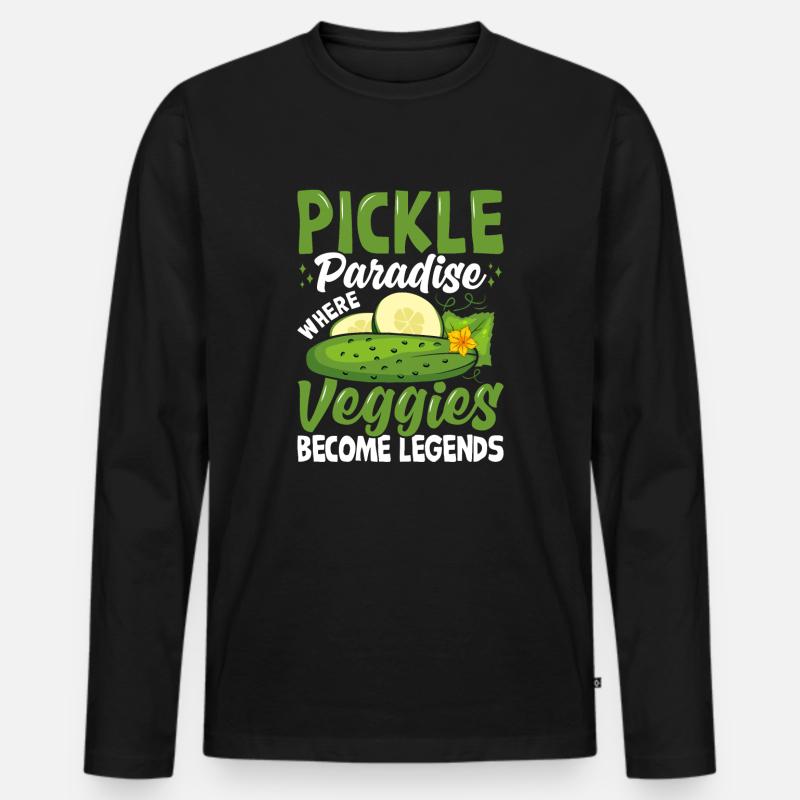 Pickle paradise- Gurken Geschenk - Männer Premium Bio Langarmshirt - Schwarz