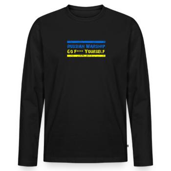 Russian warship go f yourself - Männer Premium Bio Langarmshirt - Schwarz - Vorne - Nico (187cm)