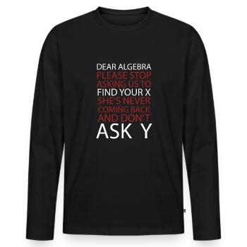 Liebe Algebra - Männer Premium Bio Langarmshirt - Schwarz - Vorne - Nico (187cm)