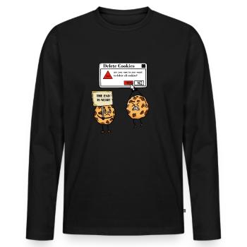 Delete Cookies das ende ist nah witzig nerd - Männer Premium Bio Langarmshirt - Schwarz - Vorne - Nico (187cm)