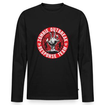 Zombie erupted Halloween Team - Men's Premium Organic Long Sleeve Shirt - black - Front - Nico (187cm)