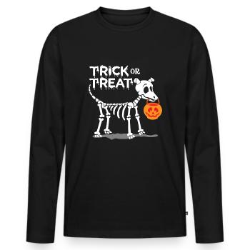 Trick or Treat Halloween Dog - T-shirt manches longues Premium bio Homme - noir - Devant - Nico (187cm)