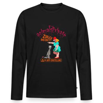 Singlebörse deutsch - Männer Premium Bio Langarmshirt - Schwarz - Vorne - Nico (187cm)