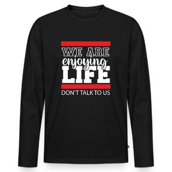 Wochenende mit Freunden in Gruppe Party Trinken - Männer Premium Bio Langarmshirt - Schwarz - Vorne - Nico (187cm)