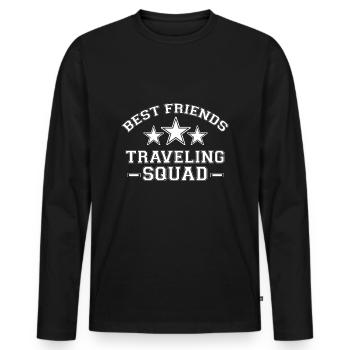 Wochenende mit Freunden in Gruppe Party Trinken - Männer Premium Bio Langarmshirt - Schwarz - Vorne - Nico (187cm)