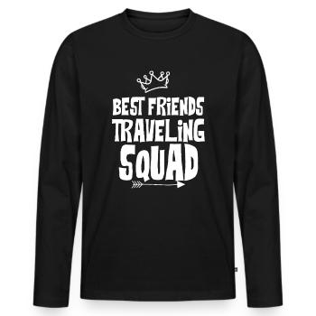 Week-end avec des amis en groupe - T-shirt manches longues Premium bio Homme - noir - Devant - Nico (187cm)