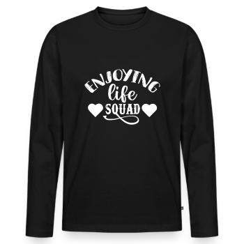 Weekend with friends in group party drinking - Men's Premium Organic Long Sleeve Shirt - black - Front - Nico (187cm)