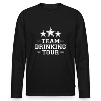 Week-end avec des amis en groupe - T-shirt manches longues Premium bio Homme - noir - Devant - Nico (187cm)