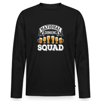 Weekend with friends in group party drinking - Men's Premium Organic Long Sleeve Shirt - black - Front - Nico (187cm)