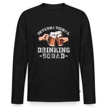 Weekend with friends in group party drinking - Men's Premium Organic Long Sleeve Shirt - black - Front - Nico (187cm)