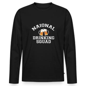 Weekend with friends in group party drinking - Men's Premium Organic Long Sleeve Shirt - black - Front - Nico (187cm)
