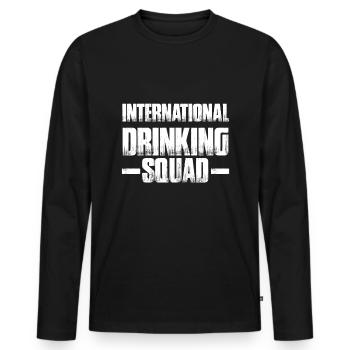 Week-end avec des amis en groupe - T-shirt manches longues Premium bio Homme - noir - Devant - Nico (187cm)