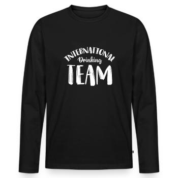 Weekend with friends in group party drinking - Men's Premium Organic Long Sleeve Shirt - black - Front - Nico (187cm)