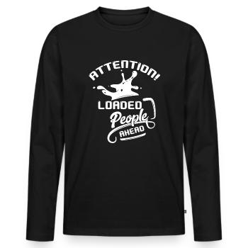 Wochenende mit Freunden in Gruppe Party Trinken - Männer Premium Bio Langarmshirt - Schwarz - Vorne - Nico (187cm)