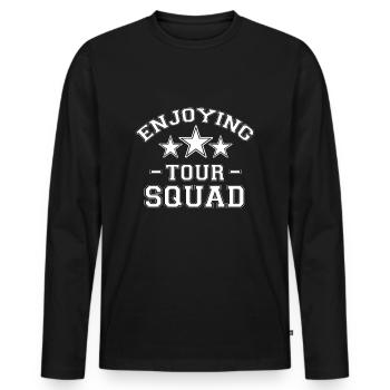 Wochenende mit Freunden in Gruppe Party Trinken - Männer Premium Bio Langarmshirt - Schwarz - Vorne - Nico (187cm)