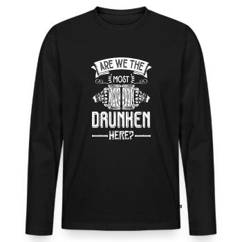 Week-end avec des amis en groupe - T-shirt manches longues Premium bio Homme - noir - Devant - Nico (187cm)
