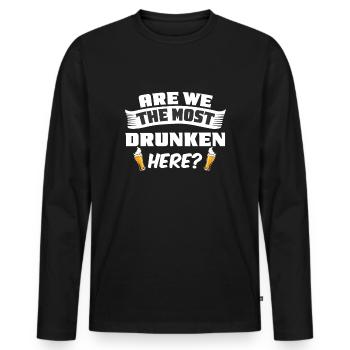 Week-end avec des amis en groupe - T-shirt manches longues Premium bio Homme - noir - Devant - Nico (187cm)