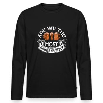 Week-end avec des amis en groupe - T-shirt manches longues Premium bio Homme - noir - Devant - Nico (187cm)