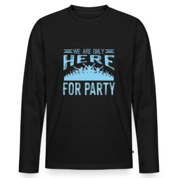 Week-end entre amis en groupe - T-shirt manches longues Premium bio Homme - noir - Devant - Nico (187cm)