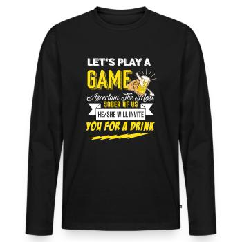 Week-end avec des amis en groupe - T-shirt manches longues Premium bio Homme - noir - Devant - Nico (187cm)