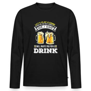 Wochenende mit Freunden in Gruppe Party Trinken - Männer Premium Bio Langarmshirt - Schwarz - Vorne - Nico (187cm)
