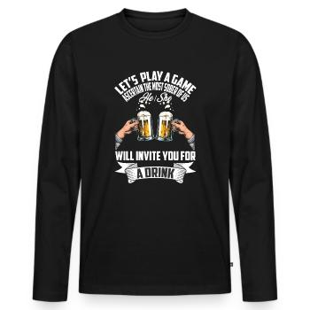 Weekend with friends in group party drinking - Men's Premium Organic Long Sleeve Shirt - black - Front - Nico (187cm)