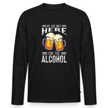 Wochenende mit Freunden in Gruppe Party Trinken - Männer Premium Bio Langarmshirt - Schwarz - Vorne - Nico (187cm)