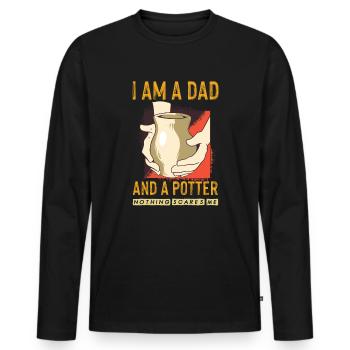 Pottery and pottery - Men's Premium Organic Long Sleeve Shirt - black - Front - Nico (187cm)