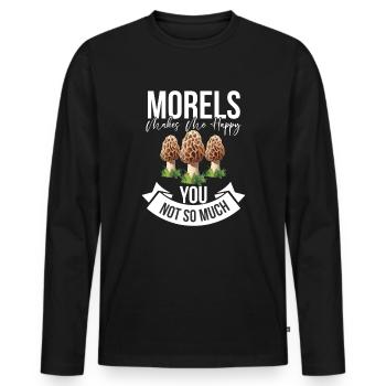 Mushroom pickers and mushroom friends - Men's Premium Organic Long Sleeve Shirt - black - Front - Nico (187cm)
