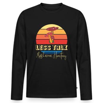 Mushroom pickers and mushroom friends - Men's Premium Organic Long Sleeve Shirt - black - Front - Nico (187cm)
