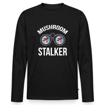 Cueilleurs de champignons et amis champignons - T-shirt manches longues Premium bio Homme - noir - Devant - Nico (187cm)