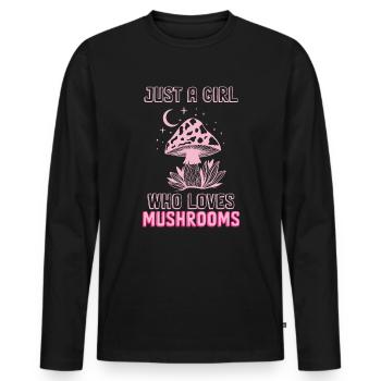 Mushroom pickers and mushroom friends - Men's Premium Organic Long Sleeve Shirt - black - Front - Nico (187cm)