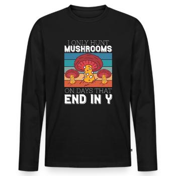 Mushroom pickers and mushroom friends - Men's Premium Organic Long Sleeve Shirt - black - Front - Nico (187cm)