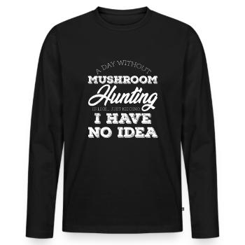 Mushroom pickers and mushroom friends - Men's Premium Organic Long Sleeve Shirt - black - Front - Nico (187cm)