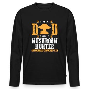 Mushroom pickers and mushroom friends - Men's Premium Organic Long Sleeve Shirt - black - Front - Nico (187cm)